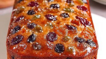 Homemade Christmas Fruit Cake Loaf