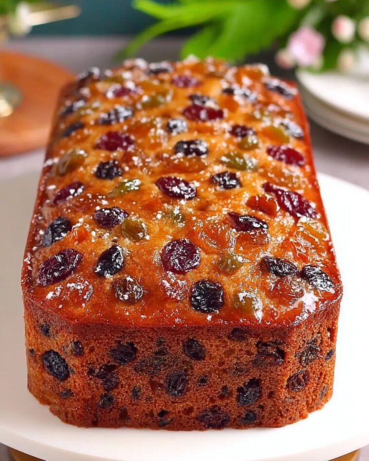 Homemade Christmas Fruit Cake Loaf