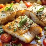 Pan-Seared Cod in White Tomato Basil Sauce