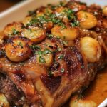 Slow Confit Lamb Shoulder with Roasted Garlic, Honey & Wholegrain Mustard