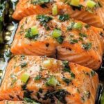 Garlic Butter Roasted Salmon with Asparagus