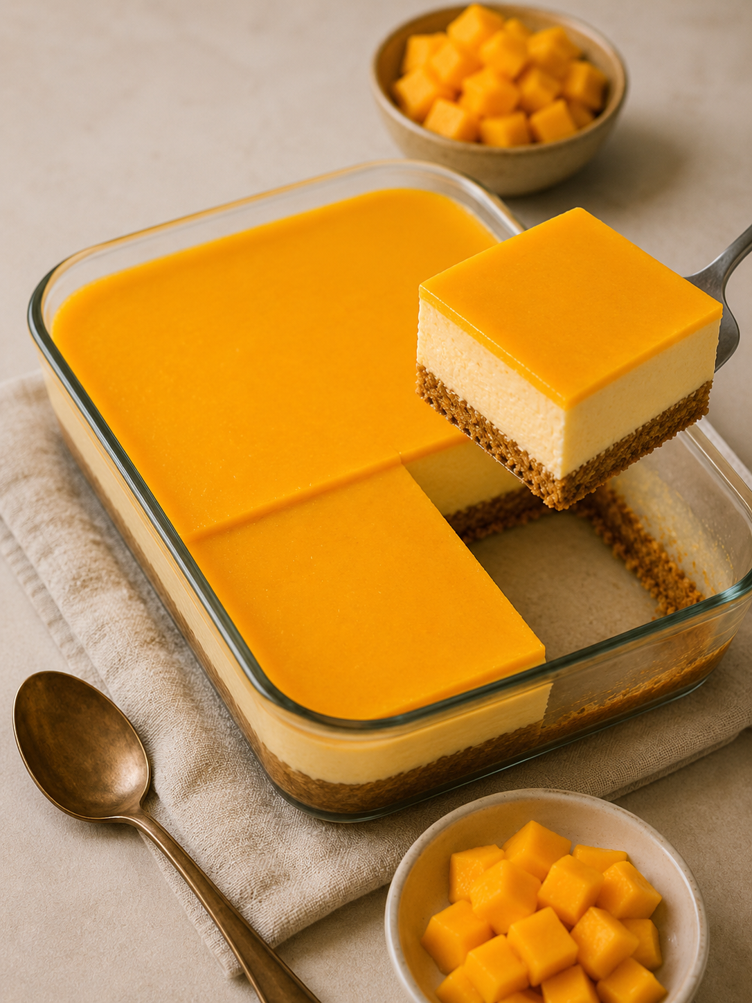 No-Bake Mango Cheesecake