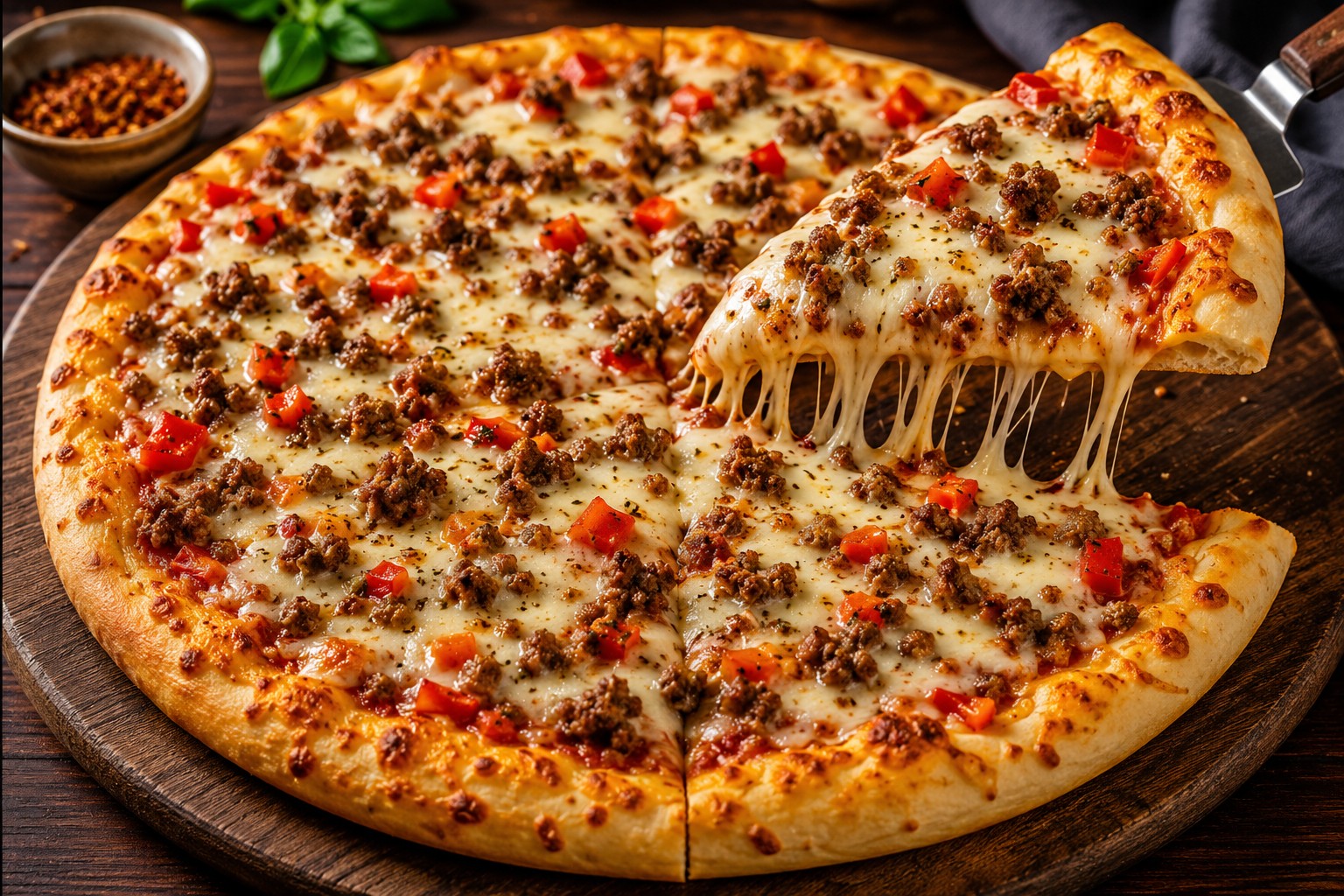 Cheesy Meat Pizza